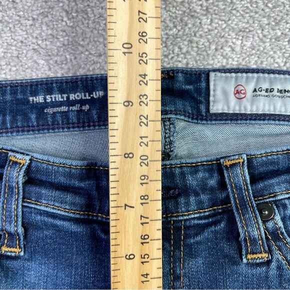 Ag Adriano Goldschmied The Stilt Roll Up Jeans Women's 27 Blue Skinny Low Rise - Picture 10 of 13